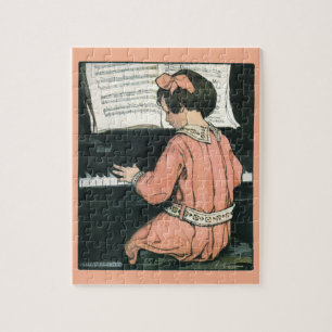 Puzzle Scales de Jessie Willcox Smith, Piano Music Girl