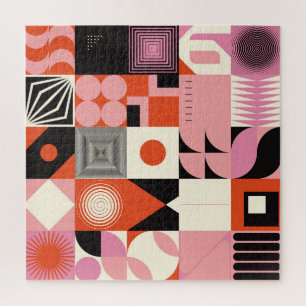 Puzzle Scandinave géométrique : Motif d'oeuvres colorées