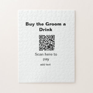 Puzzle scannez le QR pour payer un verre au marié garçon 