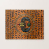 Puzzle Scarab ailé /W Gemmes & Hiéroglyphes égyptiens (Horizontal)