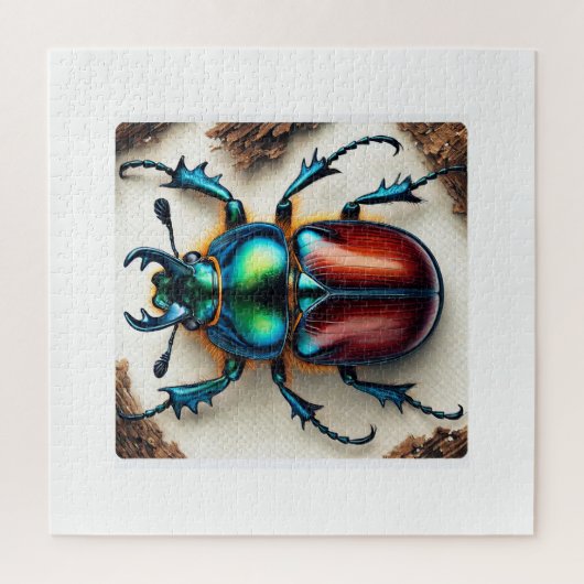 Puzzle Scarab Beetle Realism 061124IREF222 - Watercolor (Vertical)