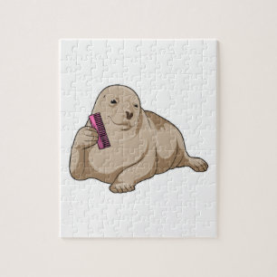 Puzzle Sceau comme coiffeur avec peigne