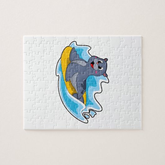 Puzzle Sceau comme surfeur avec Surfboard (Horizontal)