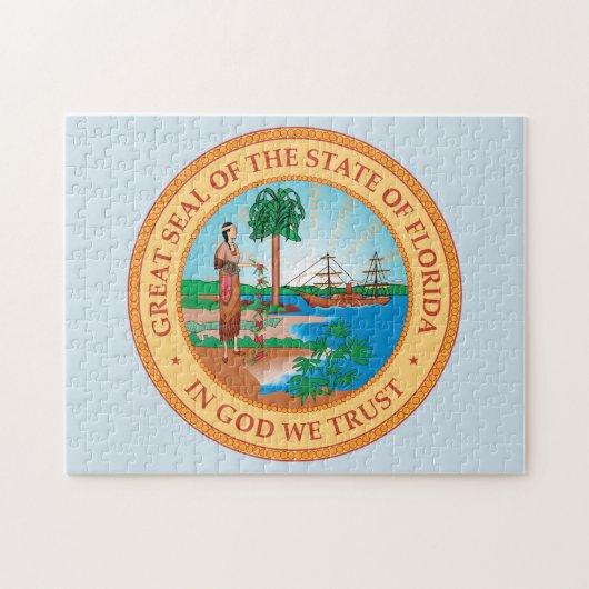 Puzzle Sceau de l'État de Floride. (Horizontal)