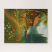 Puzzle Scène Boisée Cabane Rustique (Horizontal)