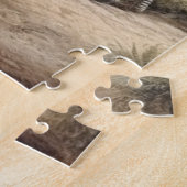 Puzzle Scène botanique de zèbres et lions dans une oasis (Côté)