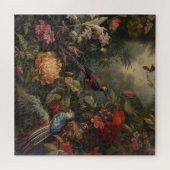 Puzzle Scène botanique vintage oiseaux fleurs au paradis (Horizontal)