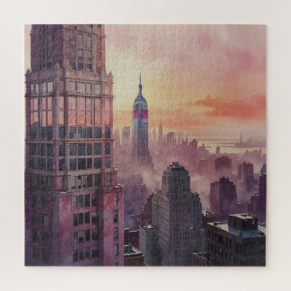 Puzzle Scène Cityscape rose Sunset
