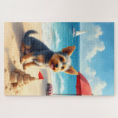 Puzzle Scène de château de sable sur la plage avec un Ter (Horizontal)