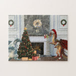Puzzle Scène de famille de Noël Père Noël Dragon<br><div class="desc">Cette conception peut être personnalisée en choisissant l'option Modifier la conception. Vous pouvez également transférer sur d'autres objets. Contactez-moi à l'adresse colorflowcreations@gmail.com ou utilisez l'option conversation en haut de la page si vous souhaitez avoir cette conception sur un autre produit ou avez besoin d'aide. Voir d'autres de mes dessins ou...</div>
