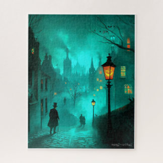 PUZZLE SCÈNE DE HALLOWEEN PEINTE ET EFFRAYANTE VERS 1900