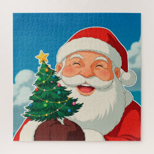 Puzzle Scène de l'Arbre de Noël de Santa pour un Joyeux N