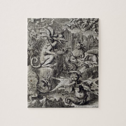 Puzzle Scène de l'enfer, illustration de partie Cha du (Vertical)