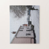 Puzzle scène de neige avec ancien chalet de campagne phot (Vertical)