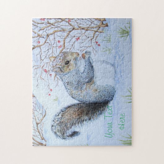 Puzzle scène de neige d'écureuil gris (Vertical)