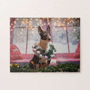 Puzzle Scène de Noël Bull Terrier