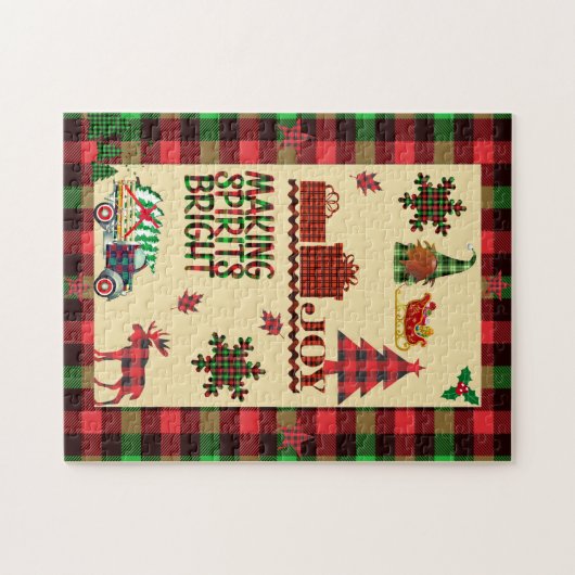 Puzzle Scène de Noël chaude Plaid classique à Buffalo (Horizontal)