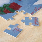 Puzzle Scène de Noël enneigée avec un Bernedoodle festif (Côté)