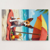 Puzzle Scène de plage avec un Jack Russell Terrier (Horizontal)