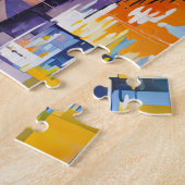 Puzzle Scène de port cubiste avec bateaux (Côté)