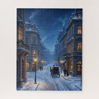 Puzzle Scène de rue enneigée à Vienne à Noël sous l'ère v
