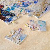 Puzzle Scène de square hivernal impressionniste avec enfa (Côté)