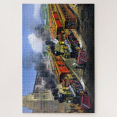 Puzzle Scène de train de chemin de fer américain quittant (Vertical)