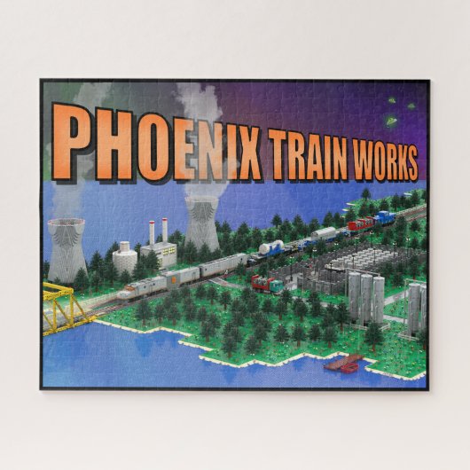 Puzzle Scène de train et de centrale nucléaire PTW Atomic (Horizontal)