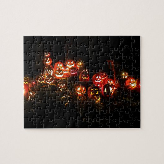 Puzzle Scène d'Halloween remplie de Jack-O-Lanterns (Horizontal)