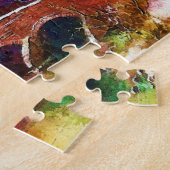 Puzzle Scène d'hiver avec moulin à vent et pont de pierre (Côté)