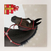 Puzzle Scène du Cheval Noir de Noël pour s'amuser en fami (Horizontal)