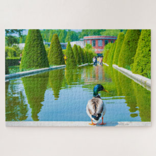 Puzzle Scène du parc Keukenhof avec canard, Pays-Bas