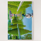 Puzzle Scène du parc Keukenhof avec canard, Pays-Bas (Vertical)