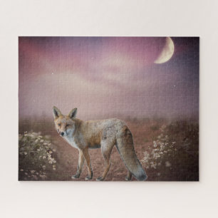 Puzzle Scène du renard du rêve au clair de lune