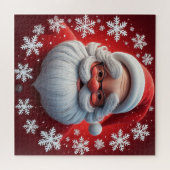 Puzzle Scène enneigée de Père Noël joyeux pour s'amuser a (Horizontal)