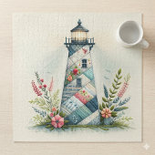 Puzzle Scène florale côtière du phare patchwork