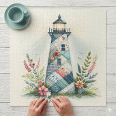 Puzzle Scène florale côtière du phare patchwork