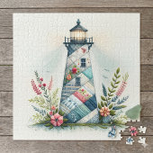 Puzzle Scène florale côtière du phare patchwork