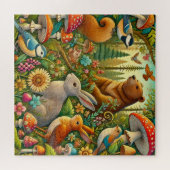 Puzzle Scène forestière avec des animaux mignons (Horizontal)