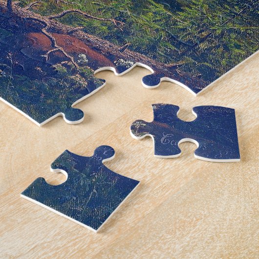 Puzzle Scène forestière avec taureau et vache Moose Carl  (Côté)