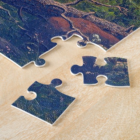 Puzzle Scène forestière avec taureau et vache Moose Carl  (Côté)