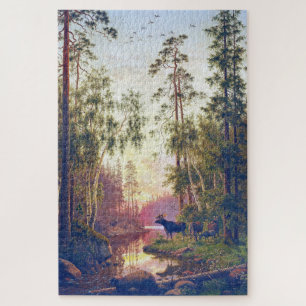 Puzzle Scène forestière avec taureau et vache Moose Carl 