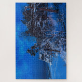 Puzzle Scène hivernale nocturne avec pins enneigés (Vertical)