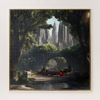 PUZZLE SCÈNE PEINTE D'UN PARC DE VILLE VERS 1900