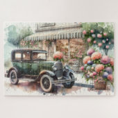 Puzzle Scène Retro Car & Blooming Boutique (Horizontal)