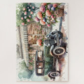 Puzzle Scène Retro Car & Blooming Boutique (Vertical)