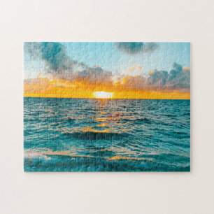 Puzzle Scène Tropical Sunset Beach - Grande barrière de