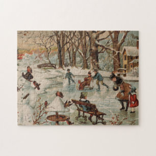 Puzzle Scène vintage de Noël de style