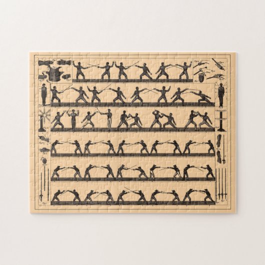 Puzzle Schéma de l'escrime vintage (1907) (Horizontal)