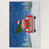 Puzzle Schnauzer Chien Conduite Voiture En Noël De Neige (Vertical)
